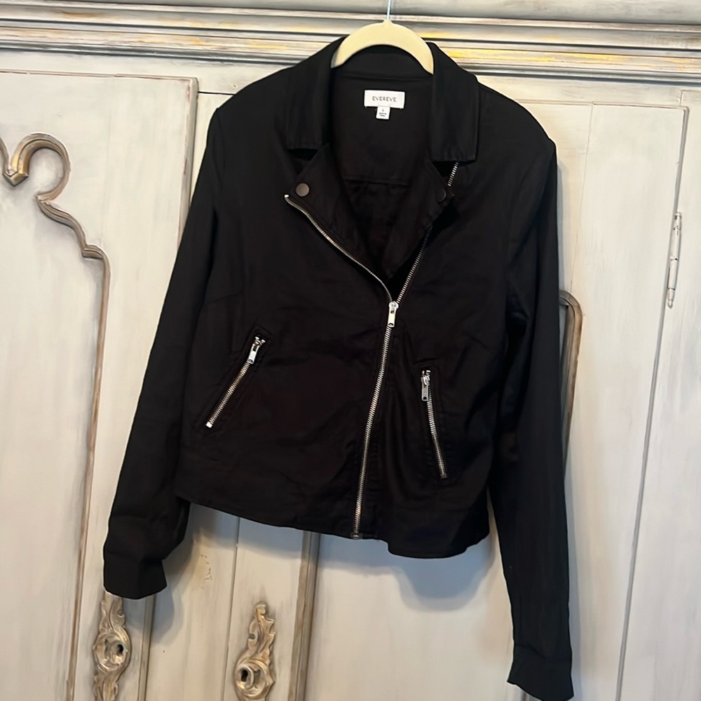 Evereve Linen Jagger Moto Jacket